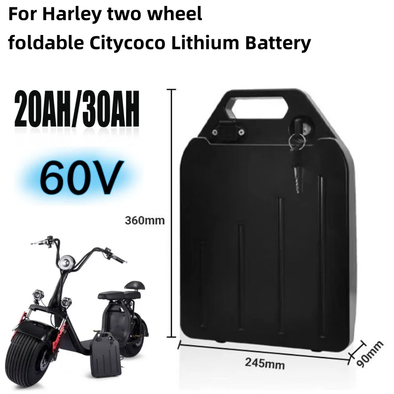 60V Electric Lithium Battery Waterproof 20ah 30ah For Harley Citycoco Scooters And Bicycles 18650 Battery