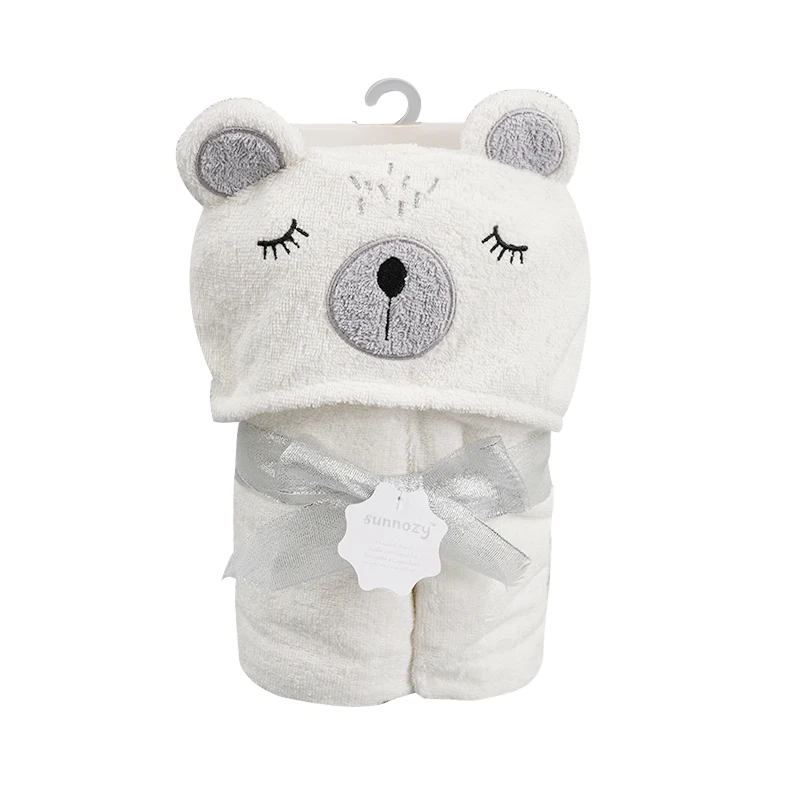 Lovely Infant Baby Bath Towel With Animal Hooded 100% Cotton Super Soft Strong Water Absorption Kids Gift