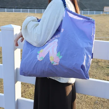 친환경 세련된 싱글 숄더 경사 크로스 쇼핑백 발레 댄스 슈즈 자수 스타일 틈새 나일론 원단  Best5