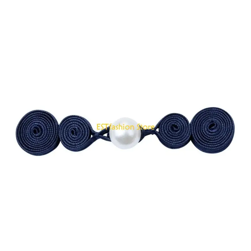 

Y5GC Chinese Knot Cheongsam Button Traditional Costume Ornament Sewing Pearl Buckle for DIY Sewing Sweater Scarf Cardigan