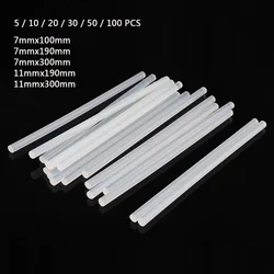 5-100pcs/Lot 7mm / 11mm Transparent Hot-melt Gun Glue Sticks for Heat Pistol Gun Adhesive DIY Tools Repair Alloy Accessories