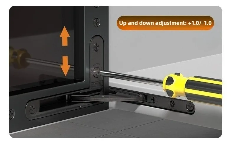 30KG Hochbelastbare Verdeckte Ober- und Unterachsen-Scharniere Aluminiumrahmentürscharnier mit Dämpfungspuffer – Detail 8