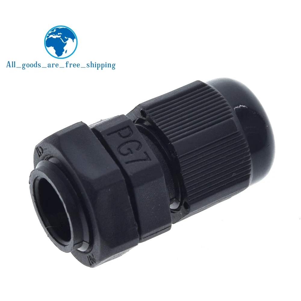 

10/30pcs PG7 Black Waterproof Plastic Nylon Cable Gland Connectors Joints