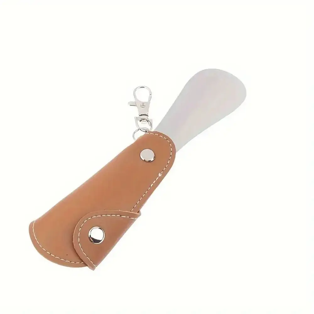 Leather Foldable Shoehorn Stainless Steel Convenient Retractable Shoe Puller Ideal Assistance Tool Without Bending