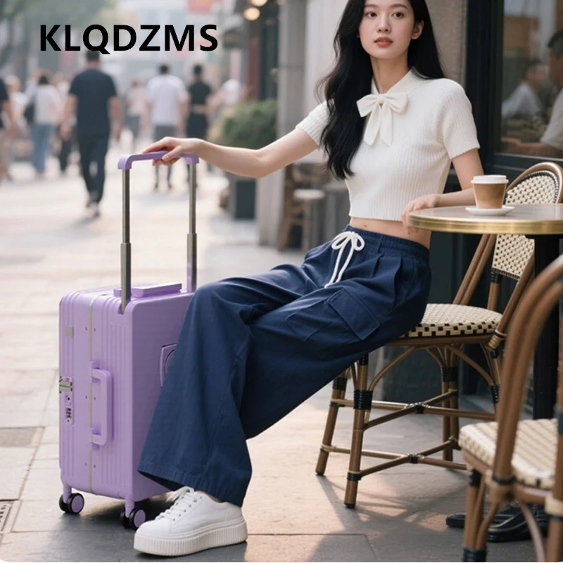 KLQDZMS Gepäck 20 Zoll ABS+PC Bordgepäckkoffer 24"26"28 Zoll Trolley-Reisetasche Universalrad-Rollkoffer