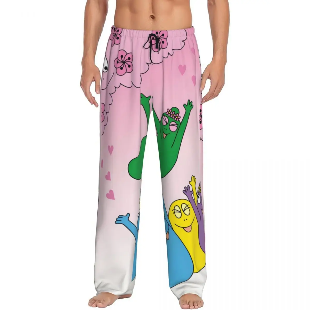 

Напечатанные на заказ забавные мультяшные обои Barbapapa, пижамные штаны, мужская одежда для сна, низ с карманами