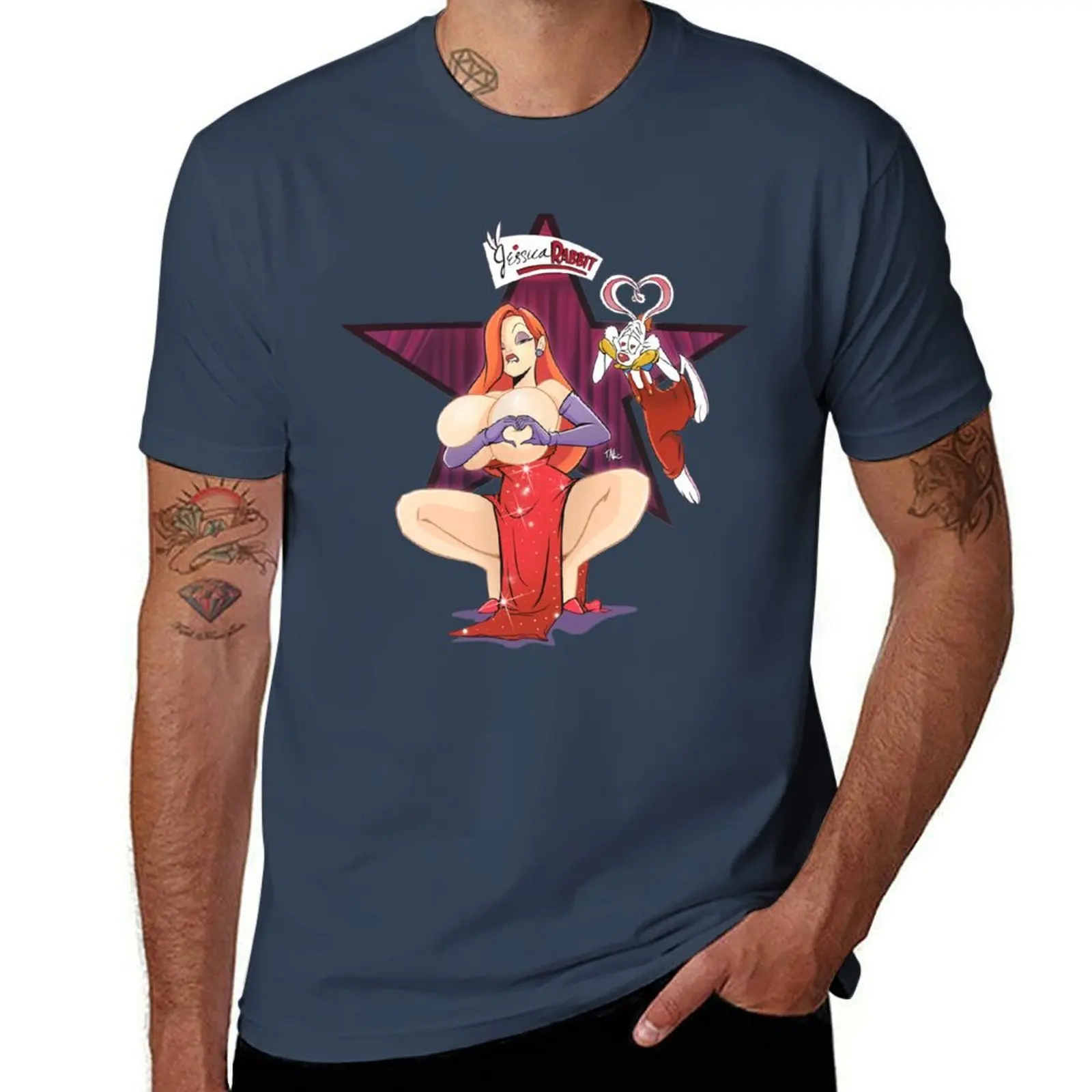 

Jessica rabbit #Boobheartchallenge T-Shirt cotton t shirt pack anime tshirt T-Shirt