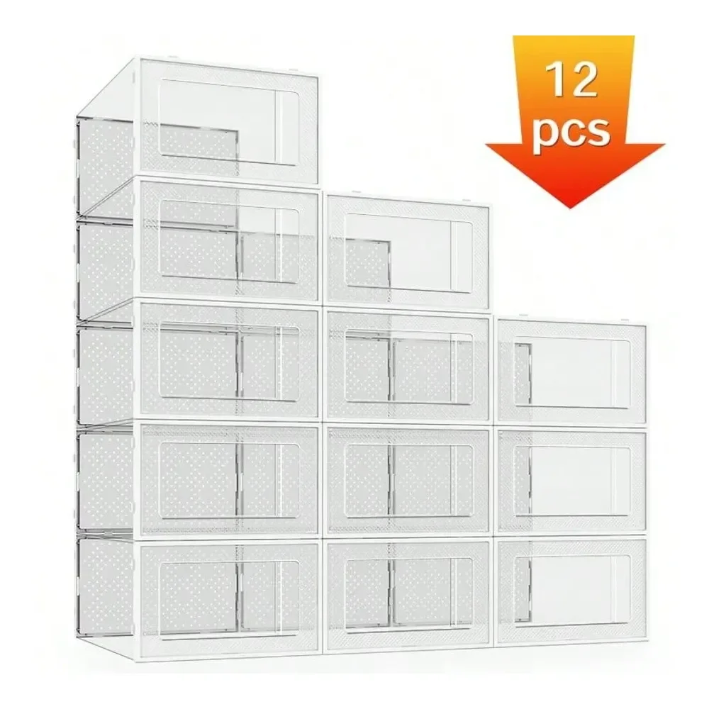 

Closet Shoe Storage Box, MultiFunctional Transparent Shoe Rack, Sports Shoe Container, Stackable Sports Shoes, Shoe Cabinet Sto