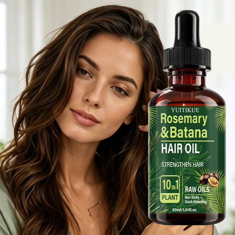 YUITIKUE Rosemary Batana Hair Oil 10 In 1 Plant Raw Oil Strengthen Repair Smooth Non-Greasy Absorbing Hair Care Serum 30ml