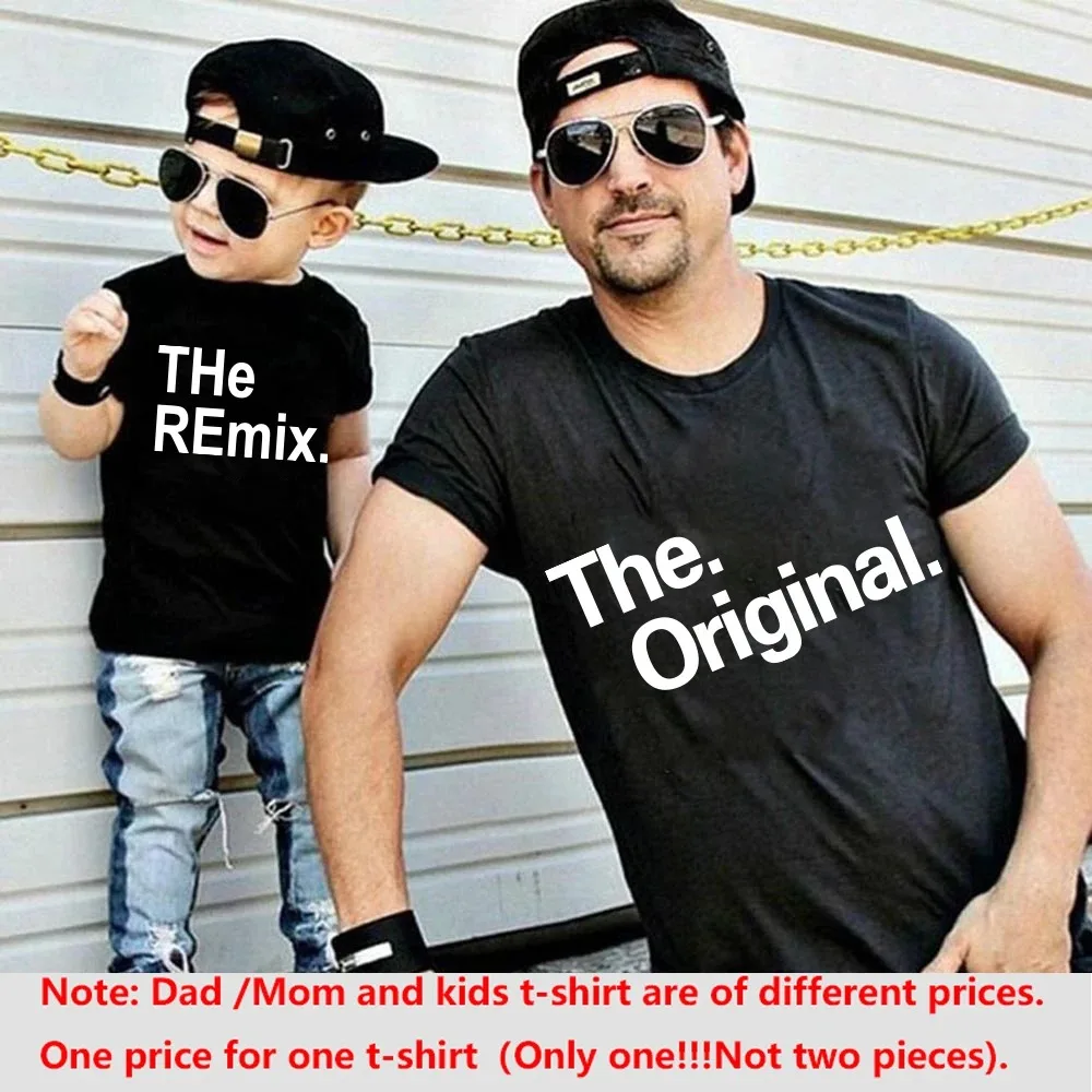 The Original Remix Family Matching Outfits Daddy Mom Kids T-shirt Baby Bodysuit Family Look Father Son Clothes Father\'s Day Gift