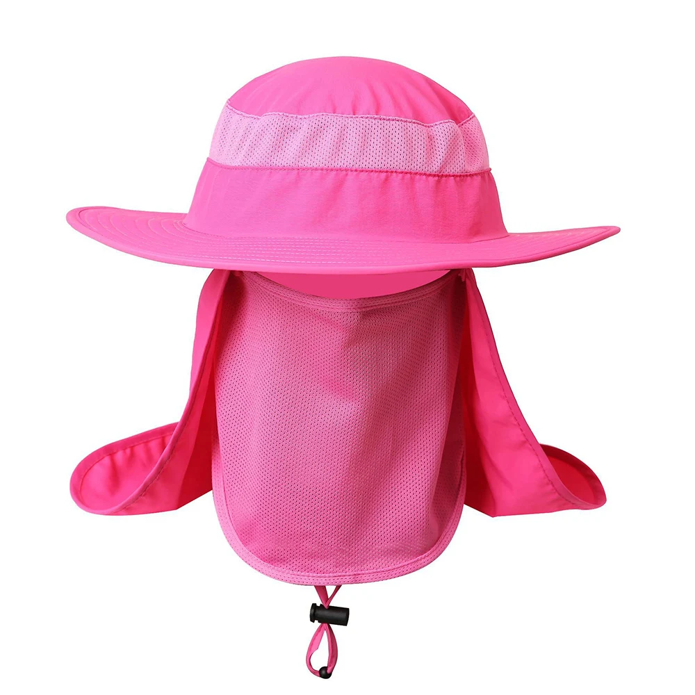 Fishing Flap Caps Men Women Sun Protection Summer Quick-drying Hat Outdoor Face Wide Brim Bucket Hat For Fishing Climbing