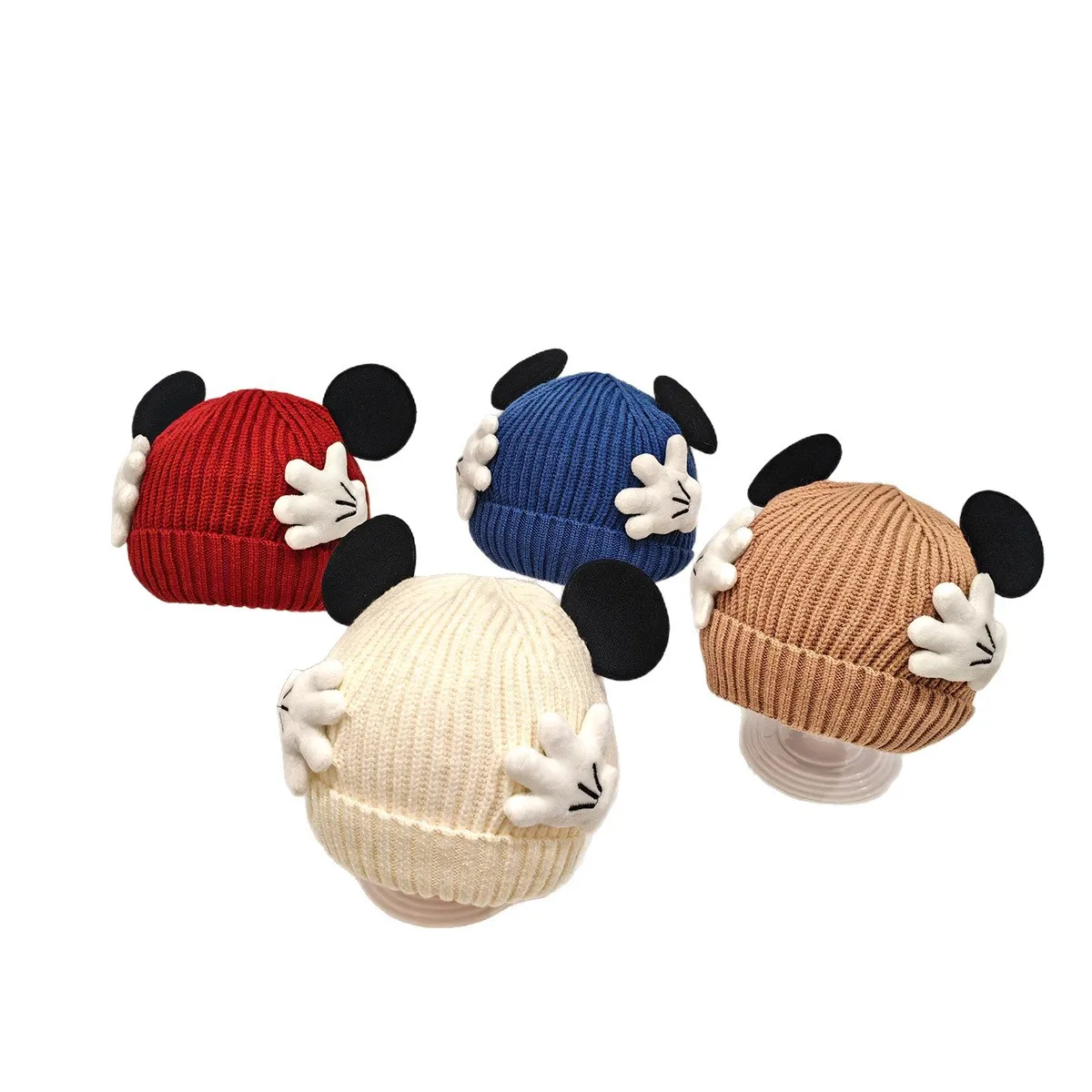 ديزني ميكي ماوس قفاز قبعة 2025 الشتاء محبوك قبعة للبنين بنات، لطيف الكرتون الأذن الدافئة قبعة مبطنة بالصوف للفتيات الفتيان #5