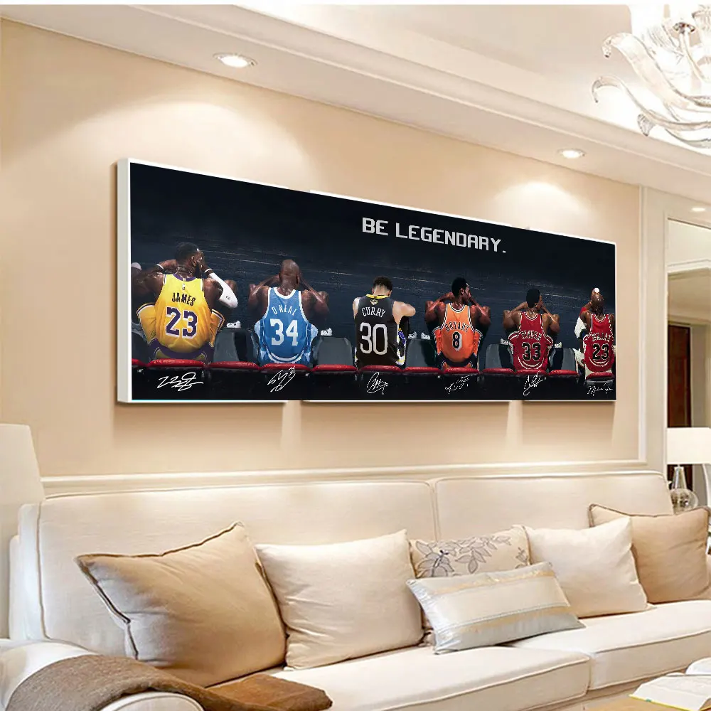 ملصق تحفيزي لكرة السلة C-Cury و K-kebe ، مطبوع على قماش الكانفاس ، زخرفة فنية ، المنزل ، غرفة المعيشة ، غرفة النوم ، المقهى