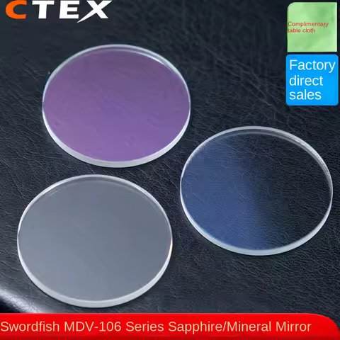 Mod MDV-106 Sapphire Coating Flat Double Dome for Casio Brand Duro Dolphin MDV106 Glass Mineral Glass Red White Blue Watch Parts