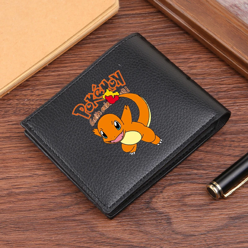 Men Short Wallet Boy Cartoon Pokemoned Nylon Wallet Portable Fashion Anime Character Card Holder Coin Purse Purses Children Gift view 3
