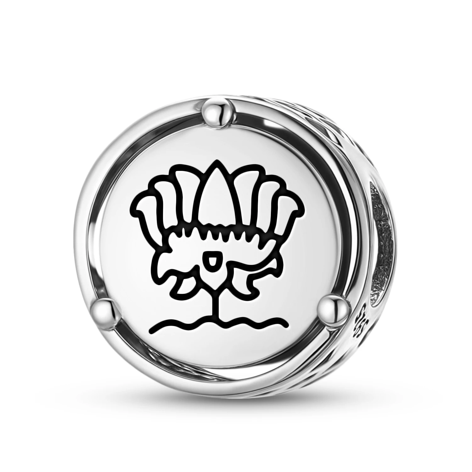 

Серебряный шарм 925 пробы «Лотос» в стиле джайнизма, подходит для оригинальных браслетов, аксессуары для самостоятельного изготовления украшений, семейный бусинный шарм