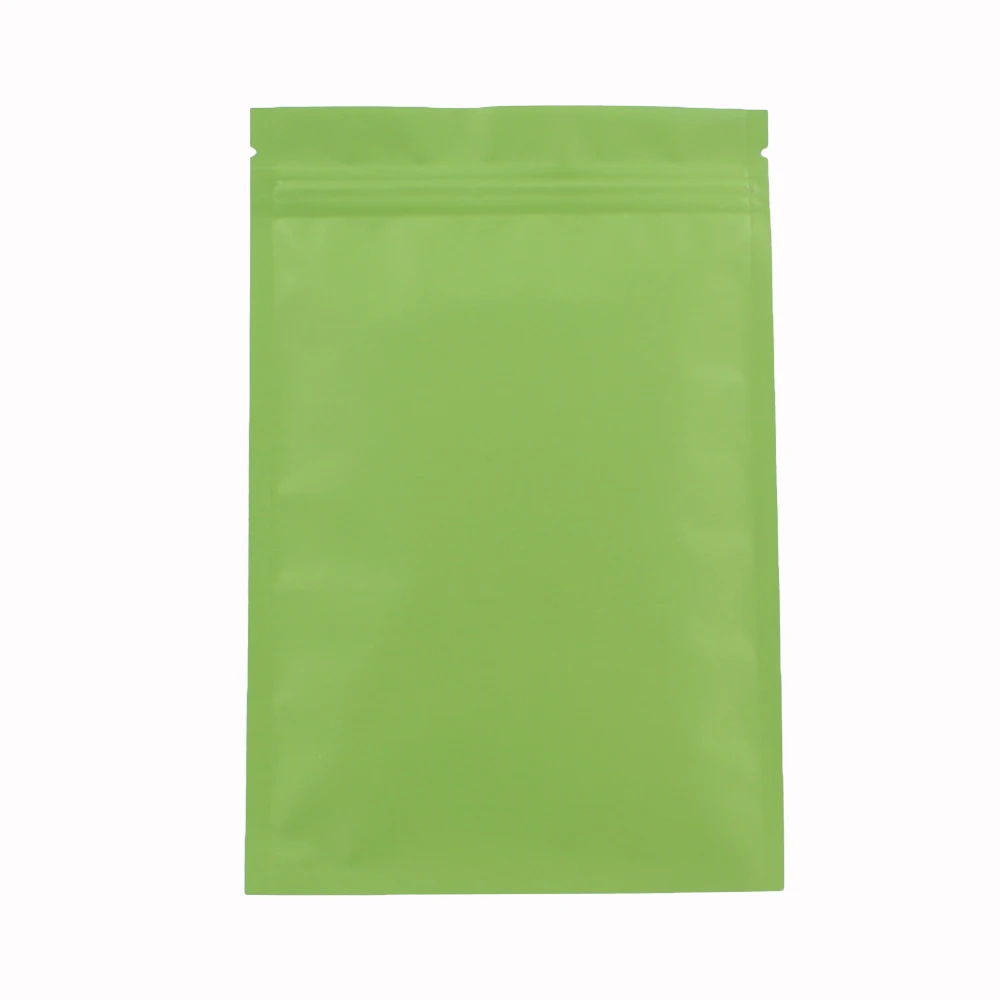 Resealable Matte Black White Green Gold Aluminum Foil Zip Lock Gifts Pouches Flat Plastic Package Bags for Small Business 50 Pcs