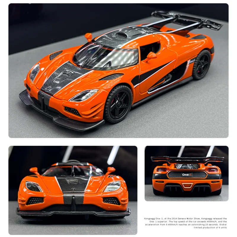 1/32 ONE 1 Supercar Model Die Casting Metal Collection Miniature Voiture Home Decor Toy Vehicles Boy Gift Sound Light