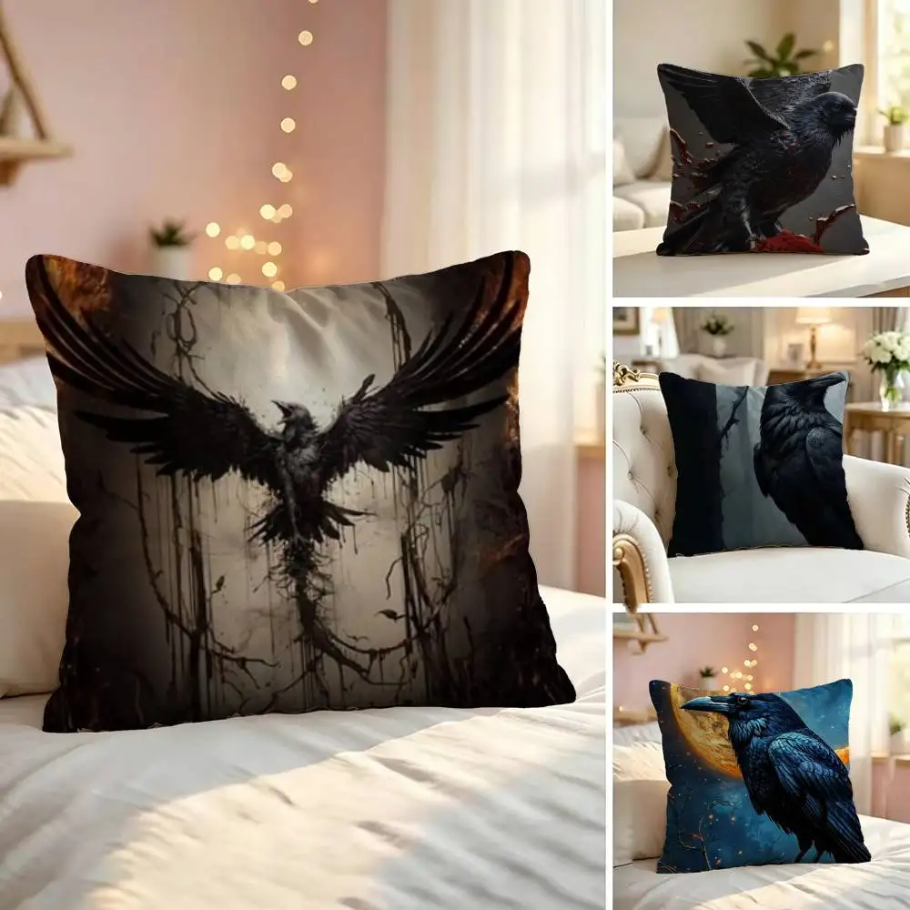 Magic C-Crow Square Double-Sided printed Pillow Case Bedroom Bedside Pillow Sofa Cushion Cover