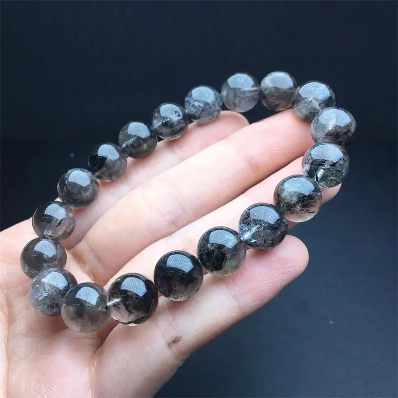 10MM Natural Herkimer Diamond Bracelet Fashion Reiki Gemstone Round Beads Jewelry Couple Holiday Gift 1PCS