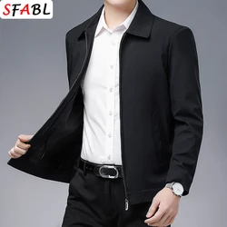 New Brand Men's Jacket Turn-down Collar Men's Jacket Business Casual Solid Color Jacket for Men Work Coat 2023 Spring Autumn New