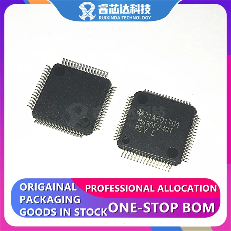 MSP430F249TPMR M430F249T LQFP64 MSP430 CPU16 MSP430F2xx Microcontroller IC 16-Bit 16MHz 60KB (60K x 8 + 256B) FLASH 64-LQFP