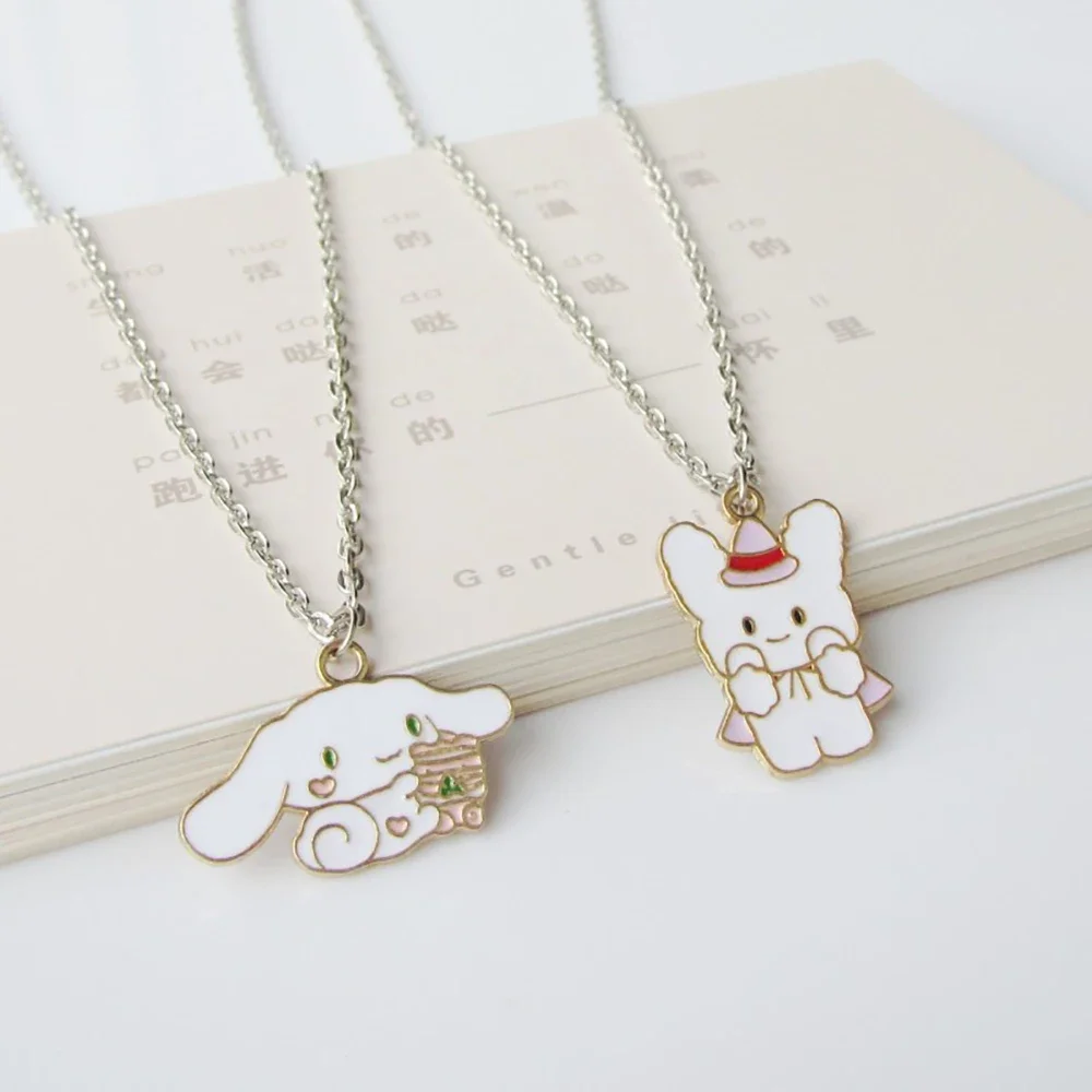 Sanrio Necklaces For Womens Melody Kuromi Cinnamoroll Kawaii Initial Pendant Accessories Gifts Boys Kids Girls Childrens