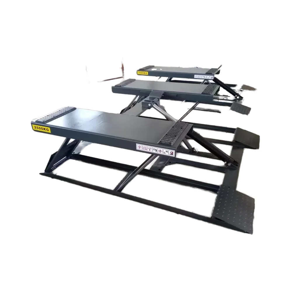 #Electric 2.5T Car Lift with Low Scissor Hydraulic Drive Steel Material Car Elevator
