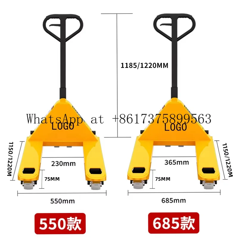 2000Kg 3000kg Pallet Truck Manual Forklift All Terrain Pallet Truck Mini Jack Heavy