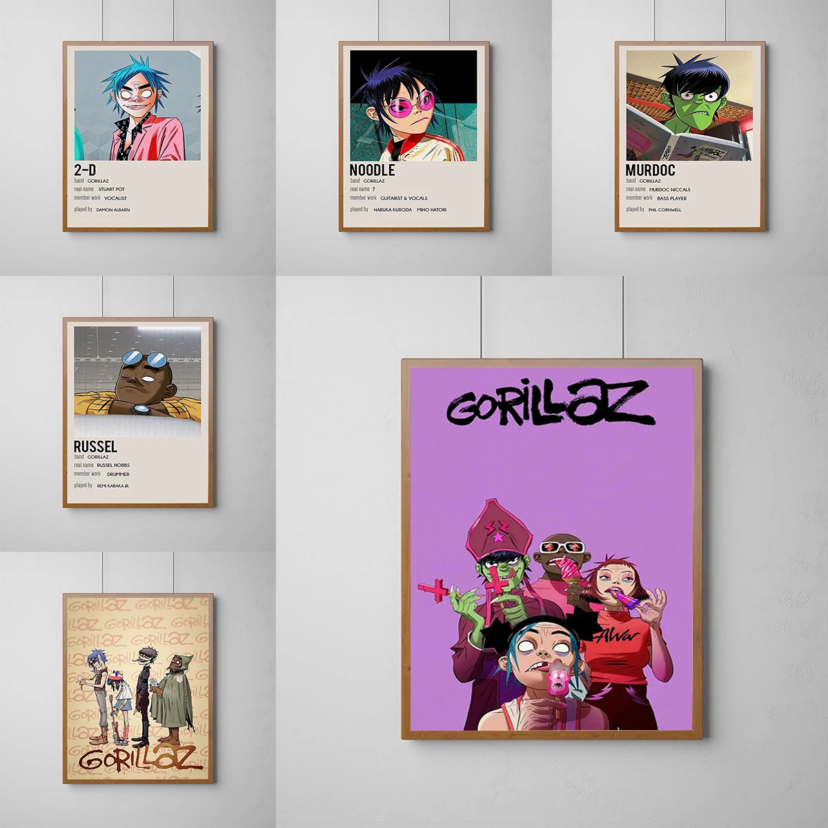 

Gorillaz Poster Virtual Band Hip Hop Poster Posters for Wall Decoration Painting Decorative Paintings Room Decor Canvas Art Home