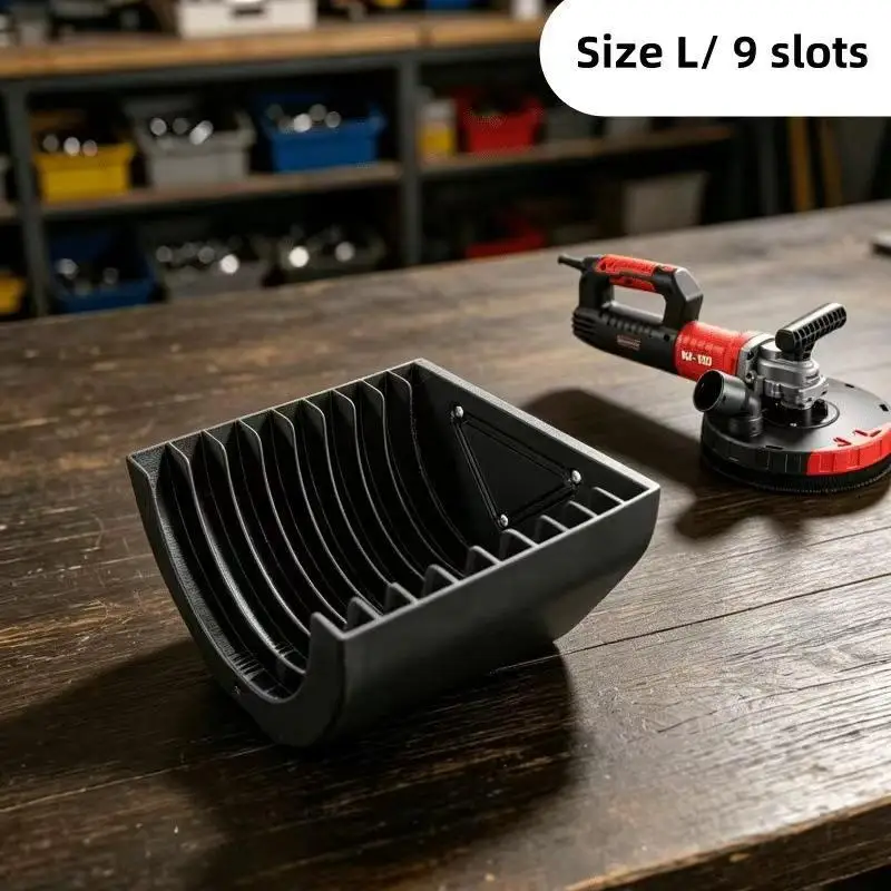Angle Grinder Disc Storage Rack Dustproof Space Saving 3/6/9 Slot Universal Compatible for Home Garage Tool Organization