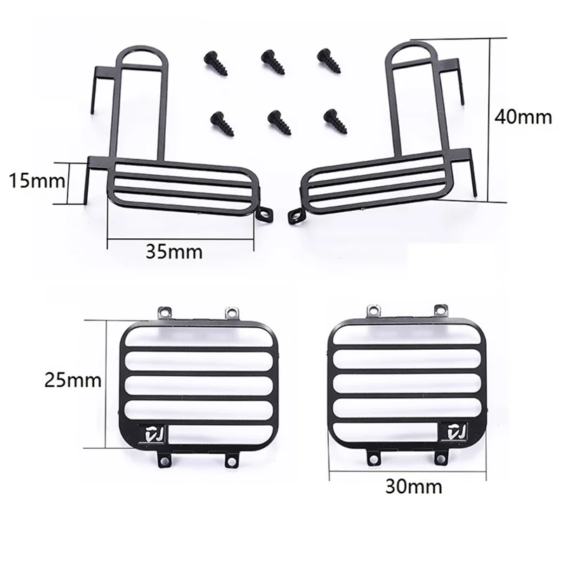 Couvercle d'abat-jour avant et arrière en acier pour voiture RC, protection de lumière de sauna, pièces de mise à niveau, MN D90, MN98, MN99S, 1/12