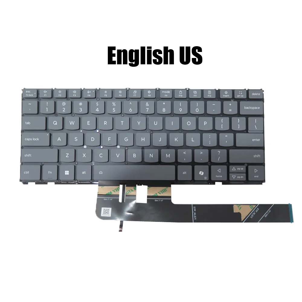 Laptop Backlit Keyboard For Lenovo Yoga 7 2-in-1 14ILL10 14AKP10 14AGP11 /Yoga Slim 7 14ILL10 14AKP10 English US UK Gray New