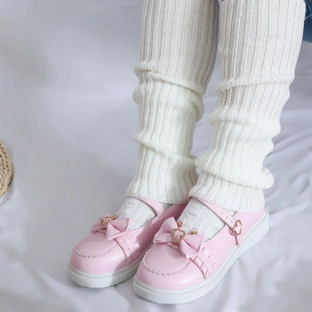 فتاة اليابانية محبوك لوليتا المرأة الخريف غطاء للقدم غطاء الركبة الساق الجوارب الدافئة تدفئة الساق #3