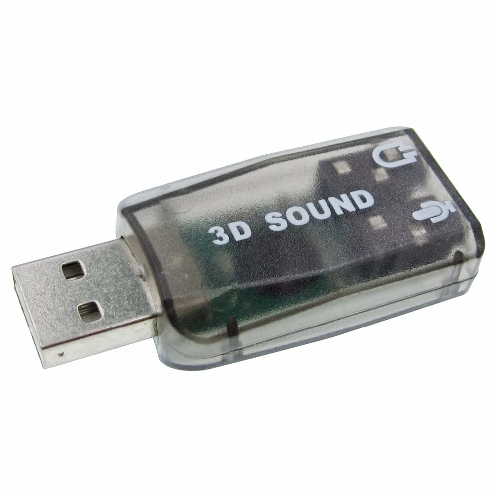 Chipset CM108, adaptador de tarjeta de sonido de Audio USB 2,0 a 3D, amplificador de potencia Virtual de seguimiento de 5,1 canales Clase B para auriculares con micrófono