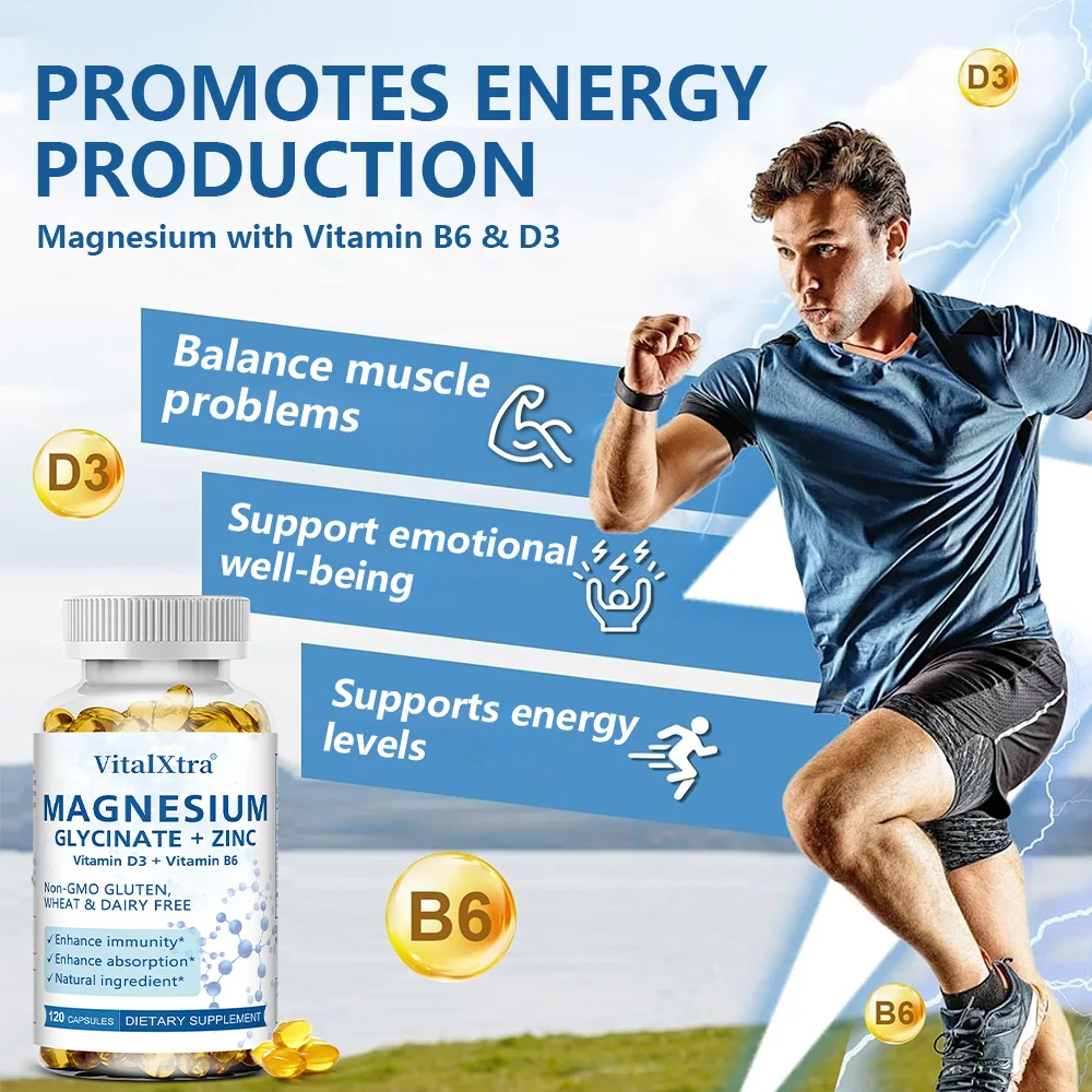 كبسولات جليسين المغنيسيوم - معدل امتصاص عالي، تدعم استجابة صحية للإجهاد، وظيفة العضلات، التمثيل الغذائي، وتعزيز النوم #2