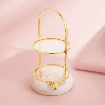 

Tiered Cake Stand 2 Layer Metal Dessert Tray Fruit Snack Display Holder Multi Layer Cake Display Stand Portable Serving Trays