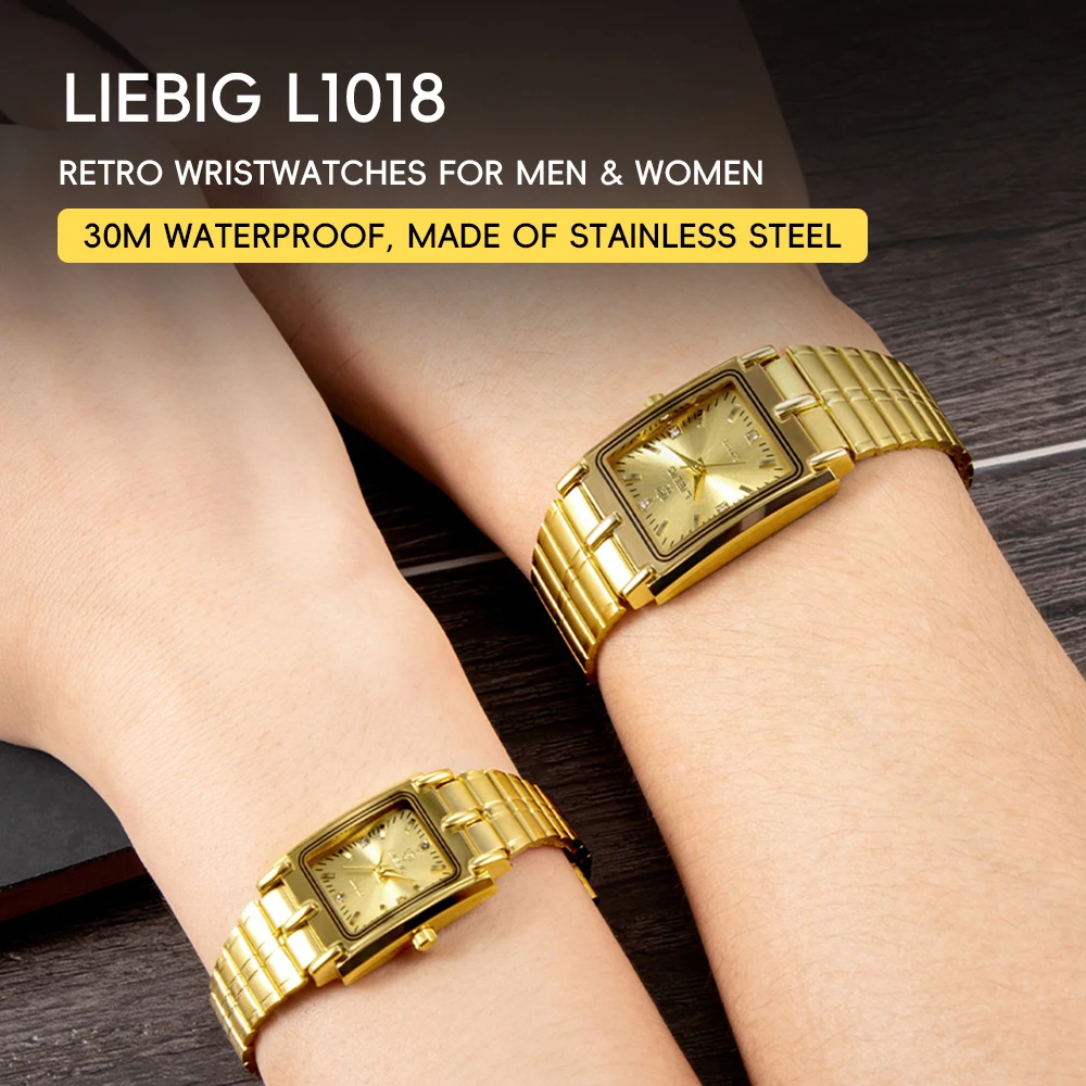 LIEBIG L1018 Luxury Quartz Wristwatch 30M Waterproof For Men Women Fashion Watch Clock Stainless Steel Strap Timer Sports