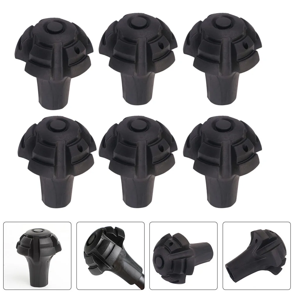 

6 Pcs Alpenstock Non-Slip Cover Outdoor Anti-skid Shoe Covers Walking Cane Protective Pad Round
