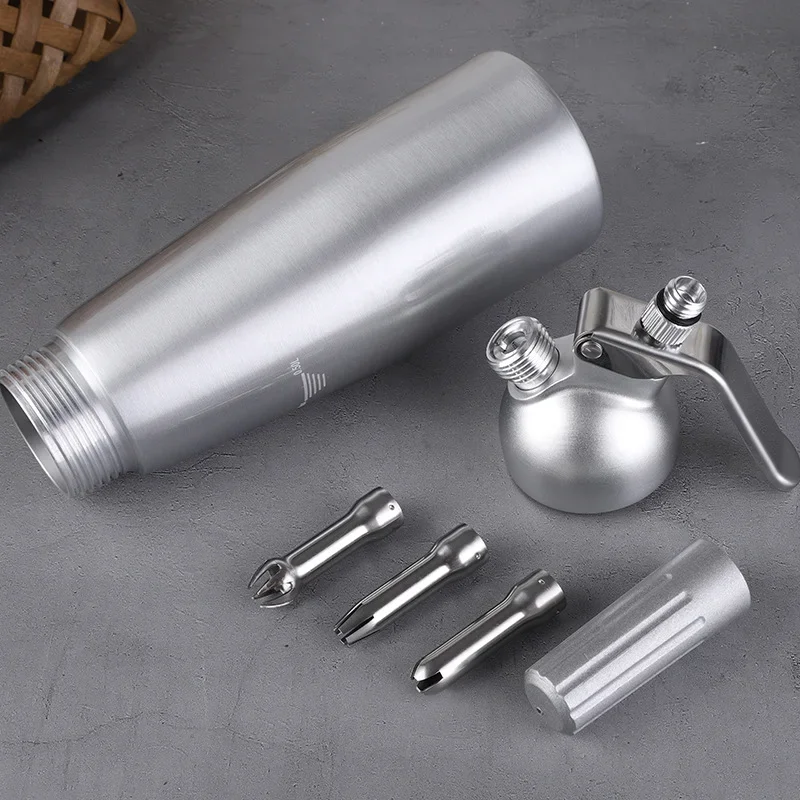 500 Pure Aluminum Cream Gun Chantilly Siphon Whipped Cream Dispenser Cream Foaming Gun Kitchen Accessories Tools +Nozzle