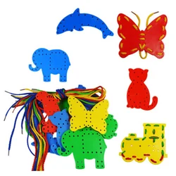 Threading Board Toddler giocattoli Montessori allacciatura Fine Motor Skill Puzzle Activite educativa Enfants creatif Kinder Spielzeug