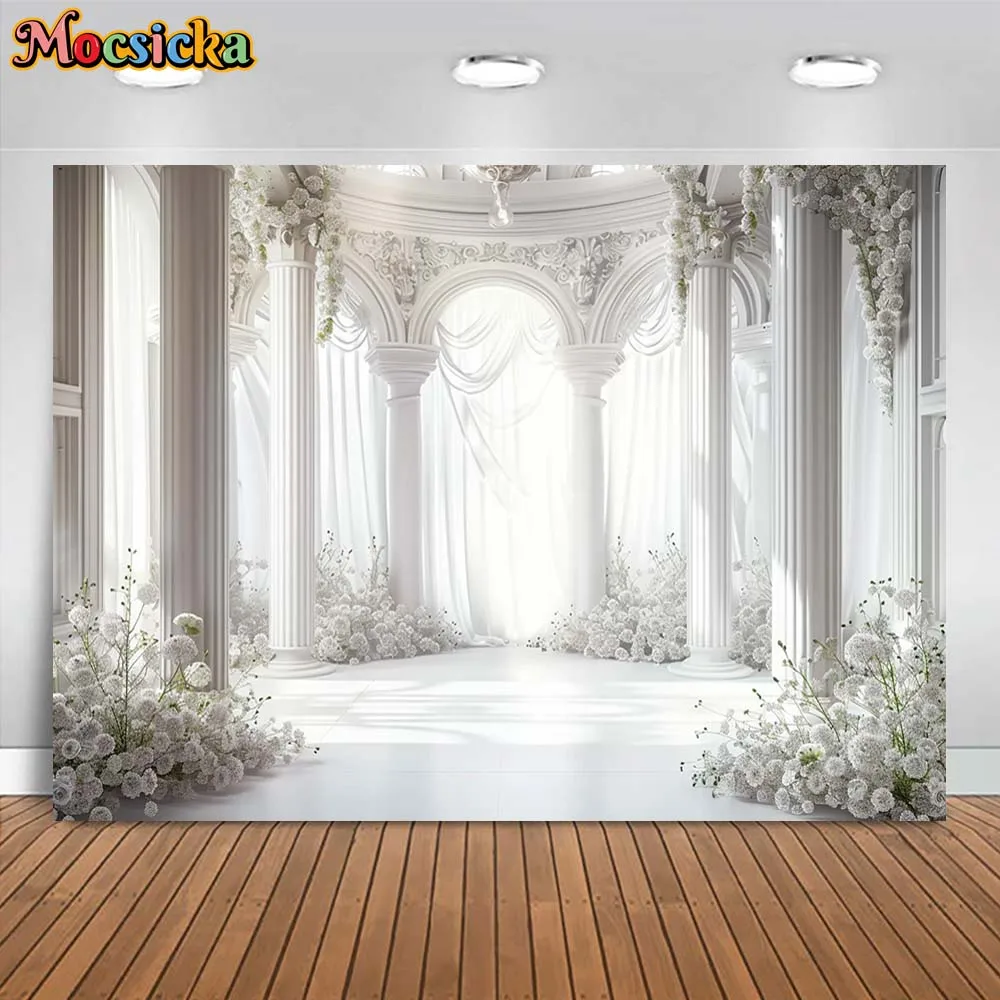 

Mocsicka Backdrops for Photography White Palace Castle Church Indoor Women Maternity Art Dreamy Photo Backgrounds Shooting Props