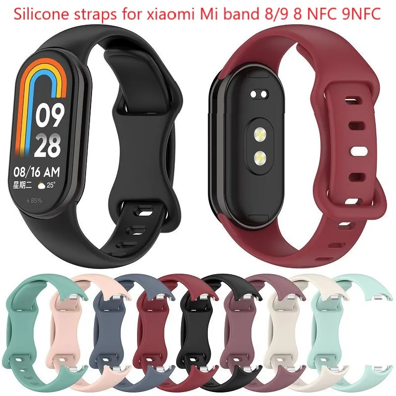 

Silicone Strap for Xiaomi Mi Band 8 9 Bands NFC Sport Wristband for Xiaomi Watch 8 9 Smartwatch Band Bracelet Correa Accessories