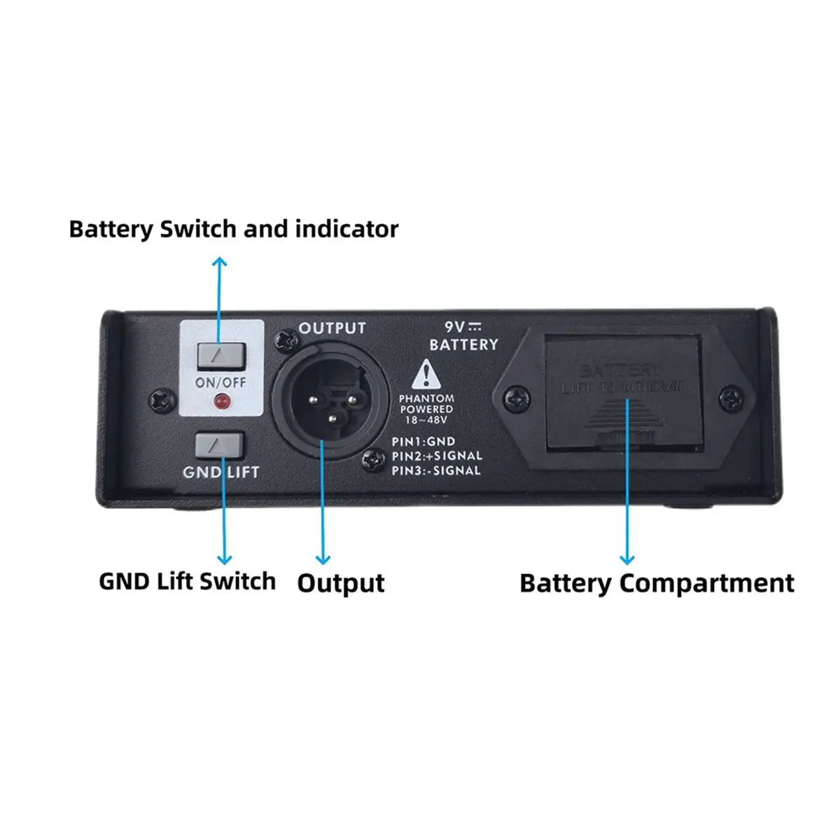 2026 New Da-10 Active DIBOX Impedance Transformer Audio Isolator DI Box Device Portable Music DI Active