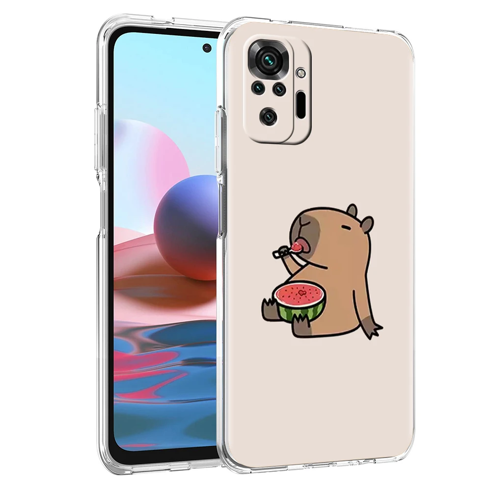 Cute Capybara Phone Case For Xiaomi Redmi Note 14 13 12 5G 9S 9 10 11 Pro Plus 4G 9T 14C 13C 12C 10C 9C 9A Clear Cover