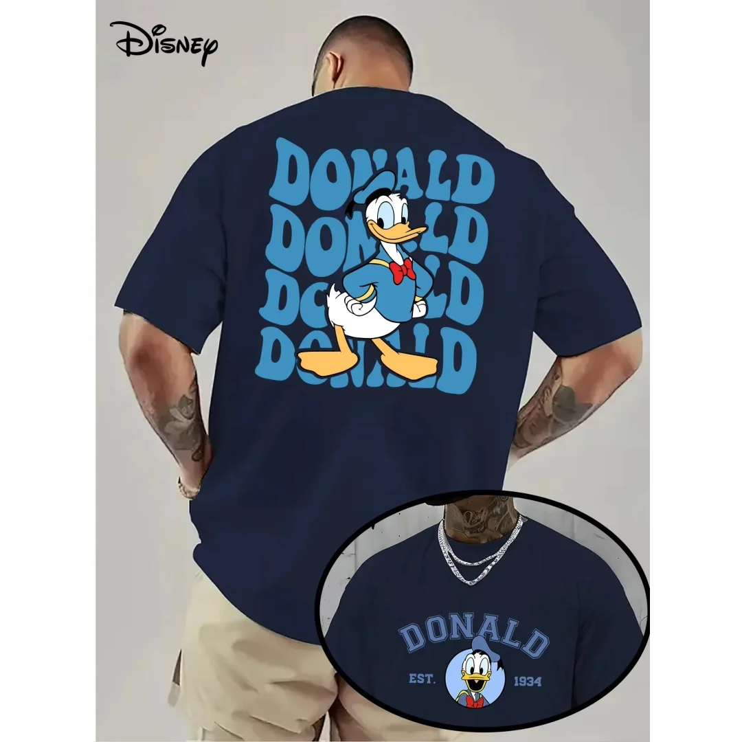 

Футболка с рисунком мультфильма «Дисней Дональд Дак», летняя модная спортивная мужская футболка из чистого хлопка, детская одежда, футболка Y2k для женщин