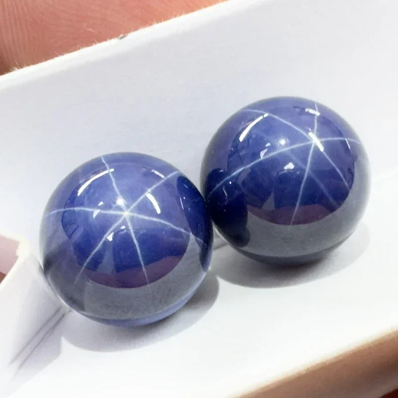 Corindo luz das estrelas pedra redonda bola forma corte suave cabochão pedras preciosas grânulo para diy jóias fazendo material