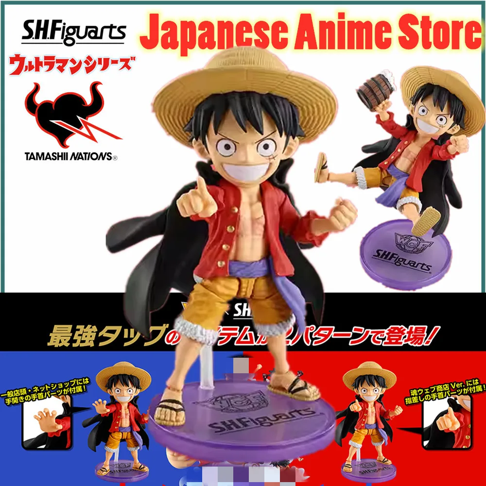 Stock Original Bandai Anime Figure TAMASHI WCF x S.H.Figuarts Monkey D Luffy Action Figurine Toy Model Doll Collector 7.5cm