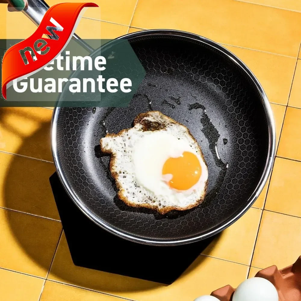 

New style NEW Nonstick 7-Inch Frying Pan with Tempered Glass Lid, Stay-Cool Handle, Dishwasher-Friendly, Oven-Safe Up to 900°F