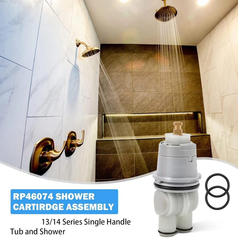 2 PCS RP46074 Shower Cartridges Replacement For 13/14 Series Single Handle Valve Cartridge Replacement Parts Repair Kit